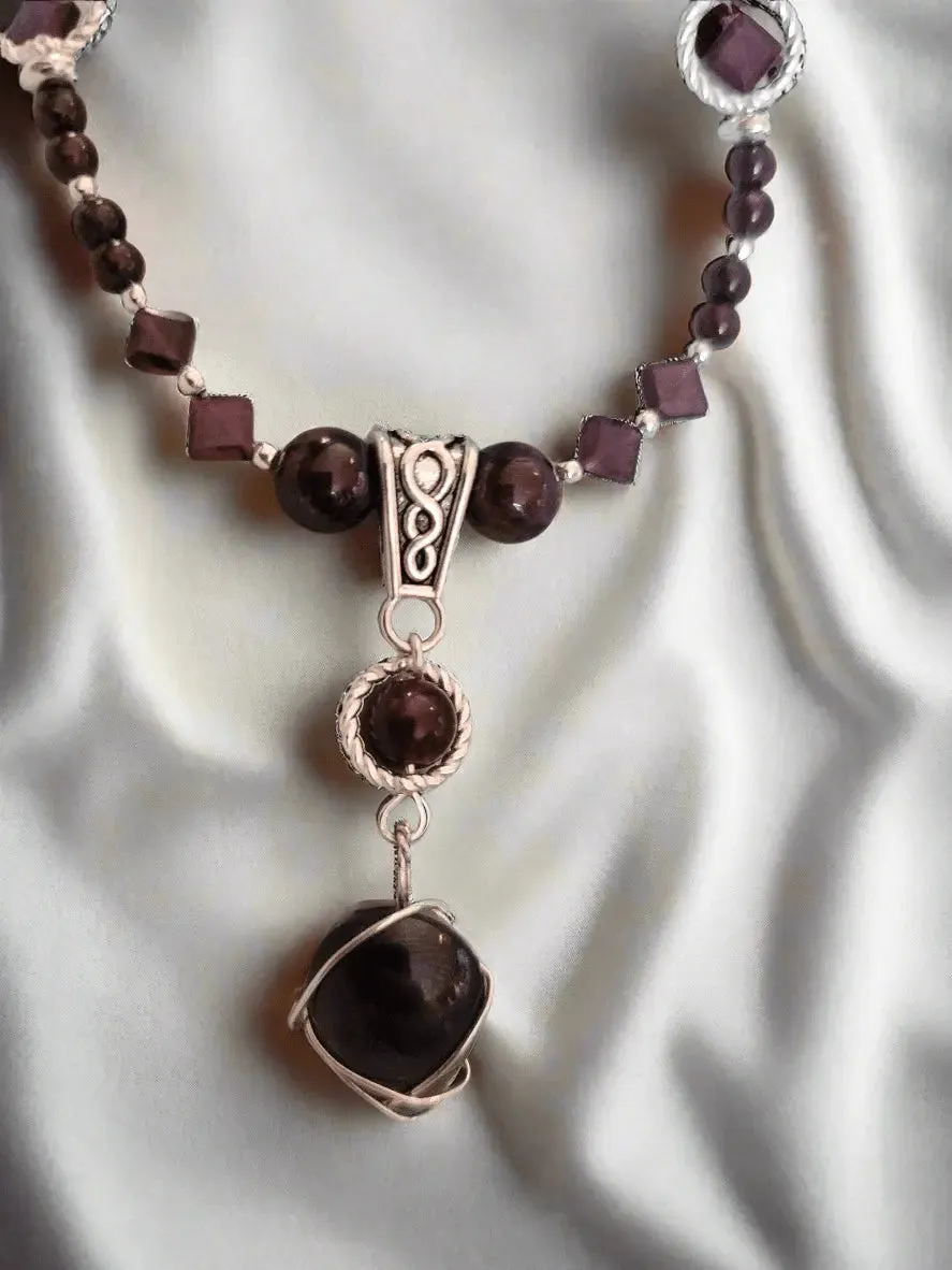 Designer 200ct AAA Almandine-Pyrope FULL GARNET Necklace -Handmade