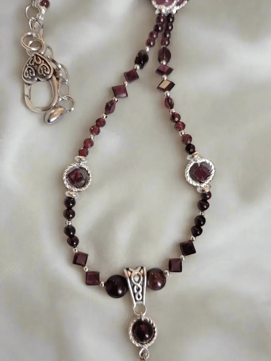 Designer 200ct AAA Almandine-Pyrope FULL GARNET Necklace -Handmade