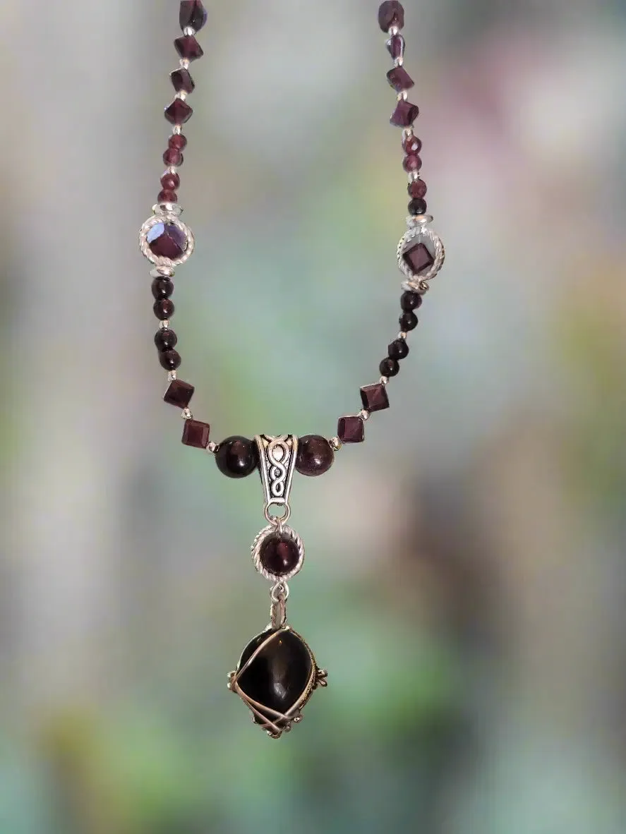 Designer 200ct AAA Almandine-Pyrope FULL GARNET Necklace -Handmade