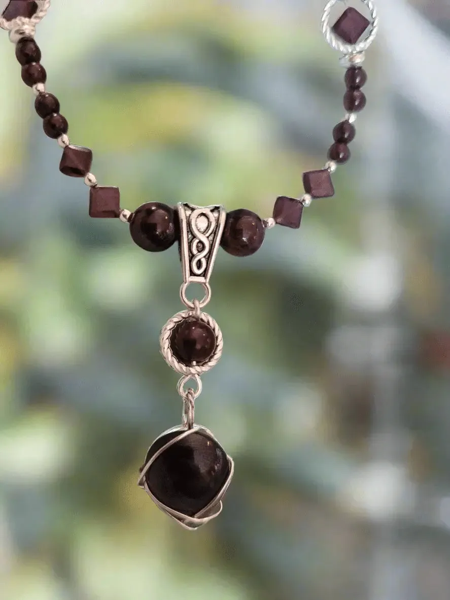 Designer 200ct AAA Almandine-Pyrope FULL GARNET Necklace -Handmade