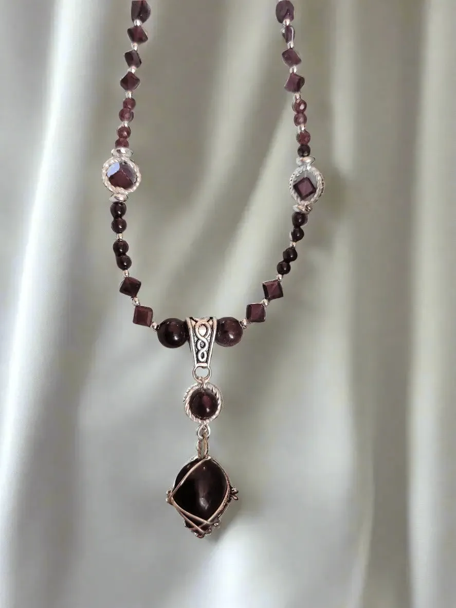Designer 200ct AAA Almandine-Pyrope FULL GARNET Necklace -Handmade