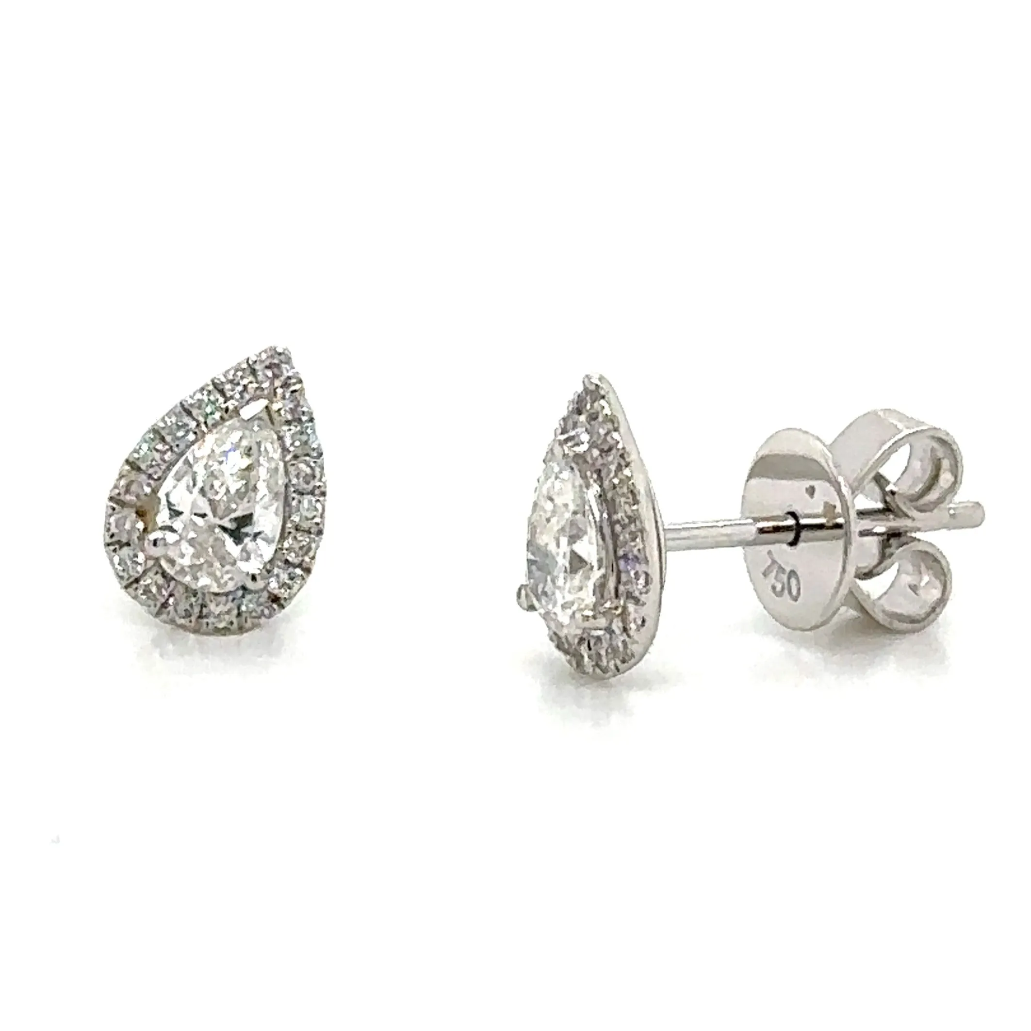 Diamond 0.52ct tw Fancy Pear Shape Center Stud Earrings with Halo