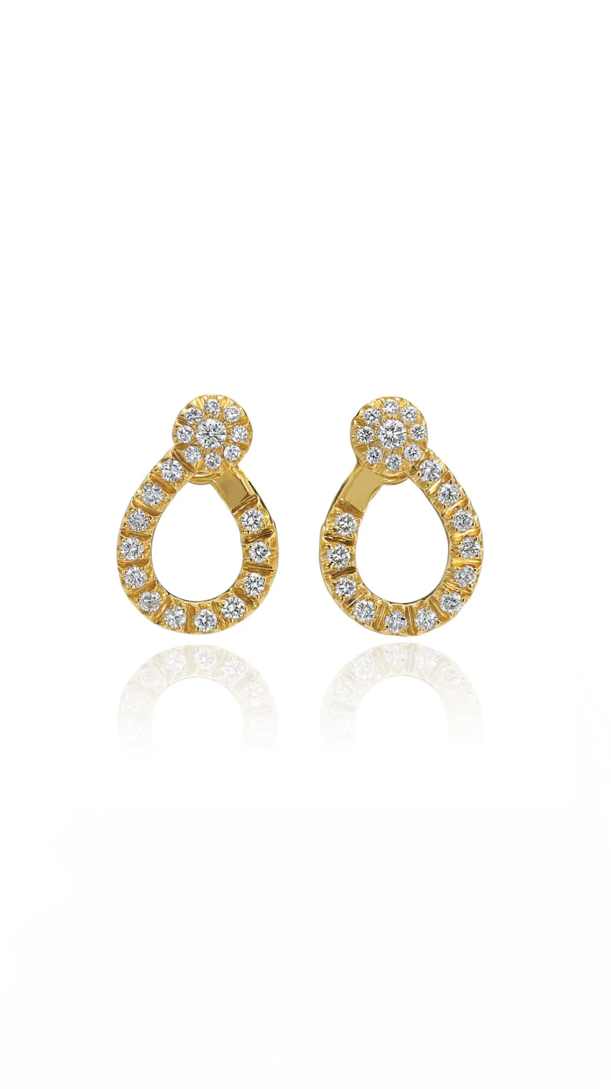 Diamond Dream Signature Collection J Hoop Diamond Earrings in 18k Yellow Gold