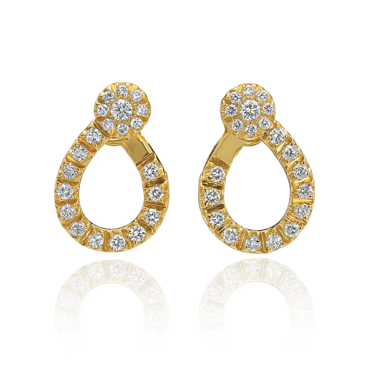 Diamond Dream Signature Collection J Hoop Diamond Earrings in 18k Yellow Gold