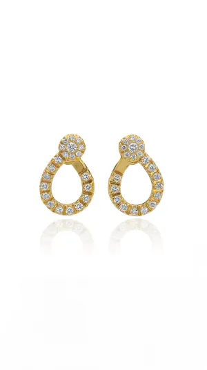 Diamond Dream Signature Collection J Hoop Diamond Earrings in 18k Yellow Gold