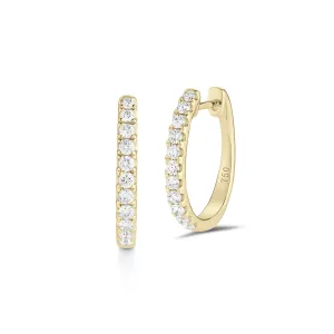 Diamond Round Huggie Earrings