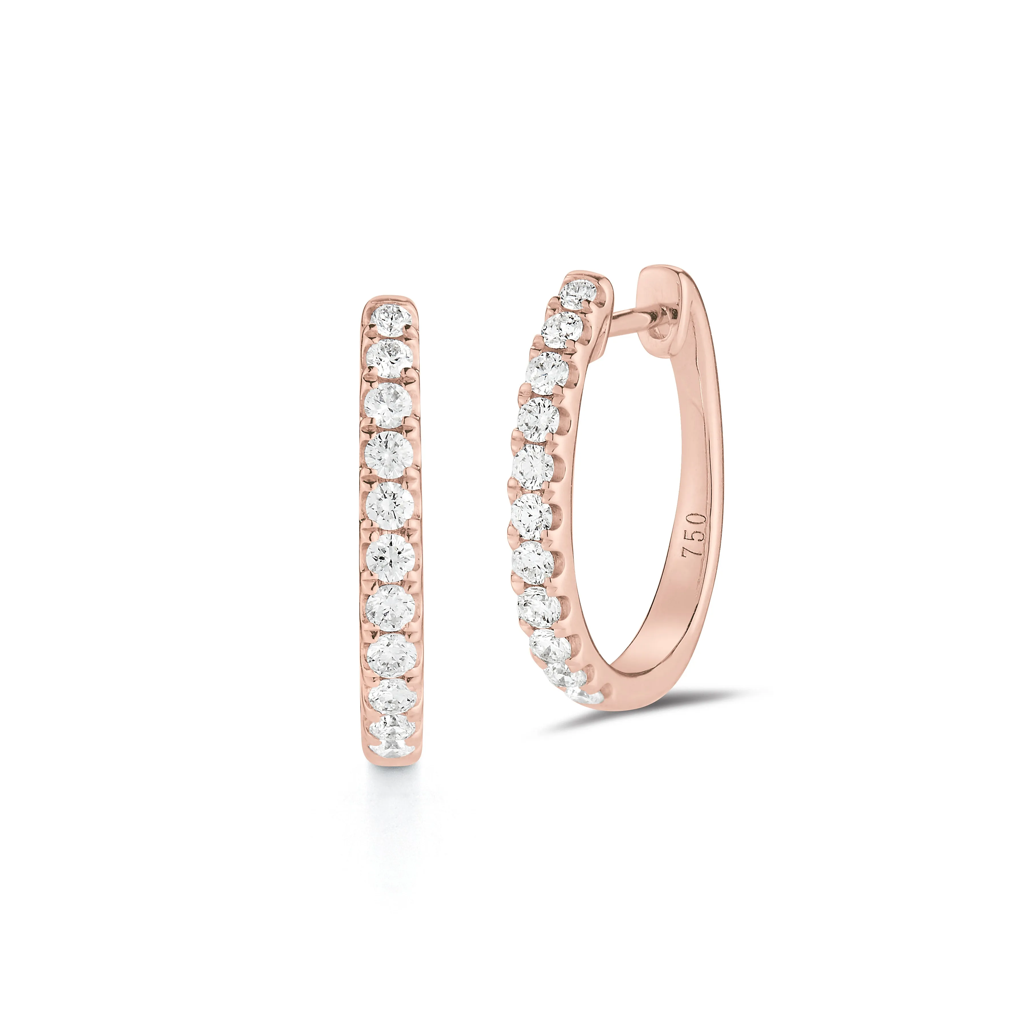 Diamond Round Huggie Earrings