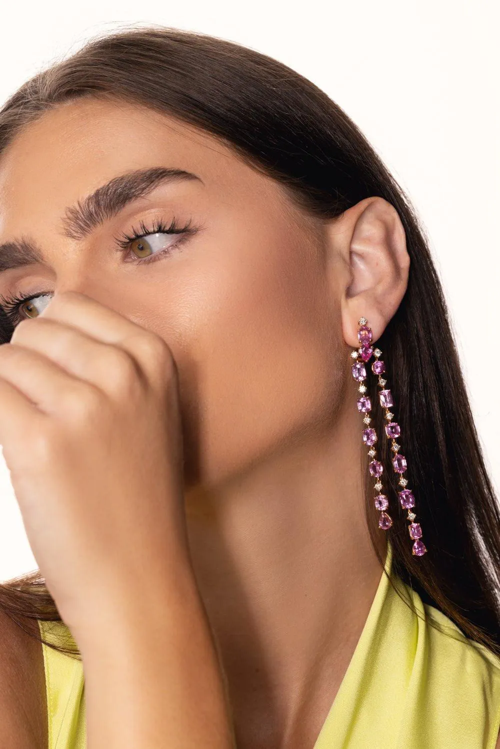 Diamond Sapphire Strand Earrings