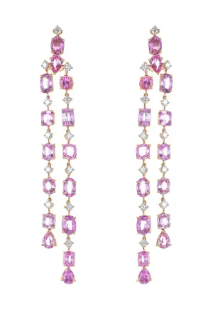 Diamond Sapphire Strand Earrings