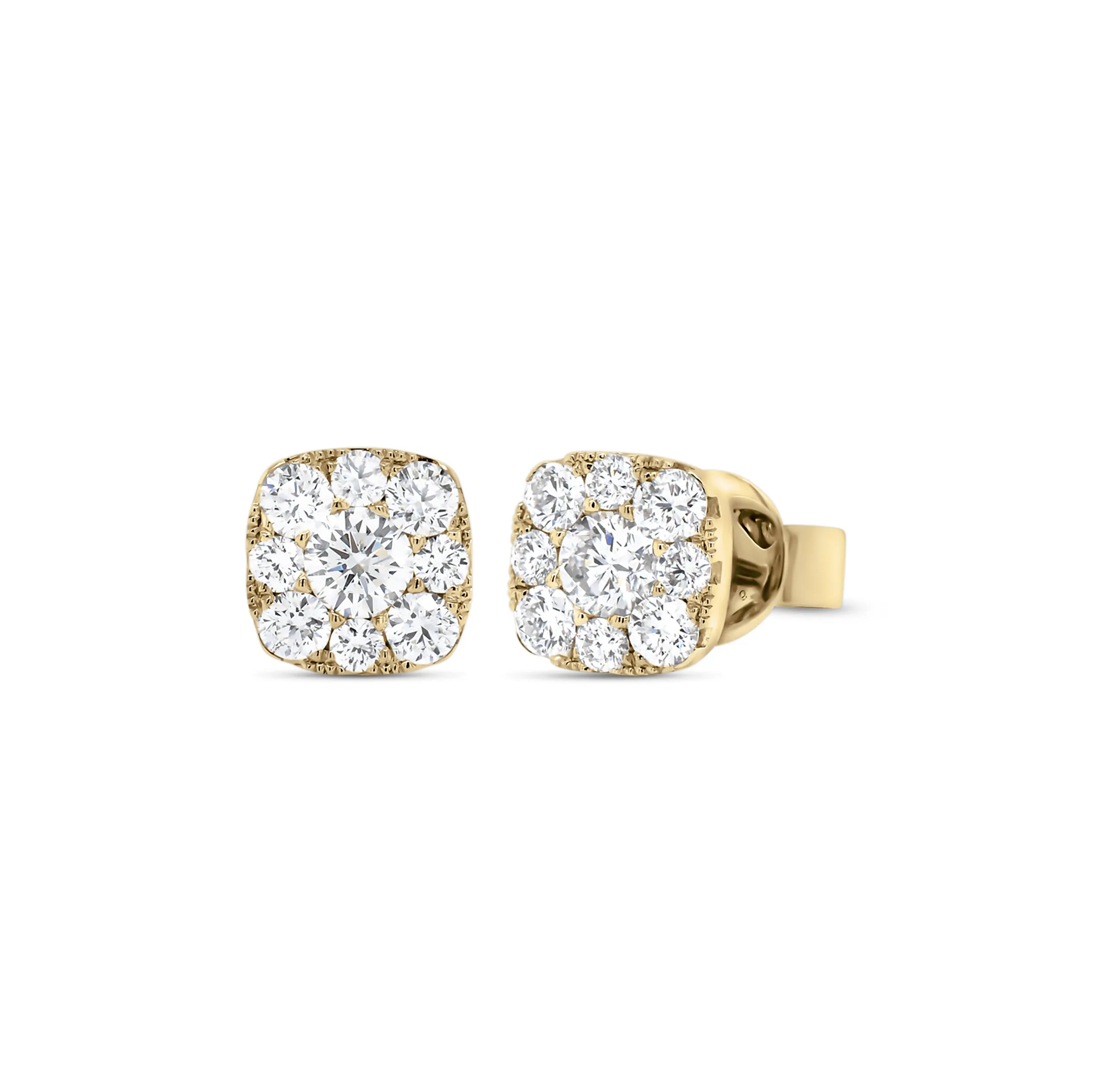Diamond Small Cushion-Shaped Stud Earrings