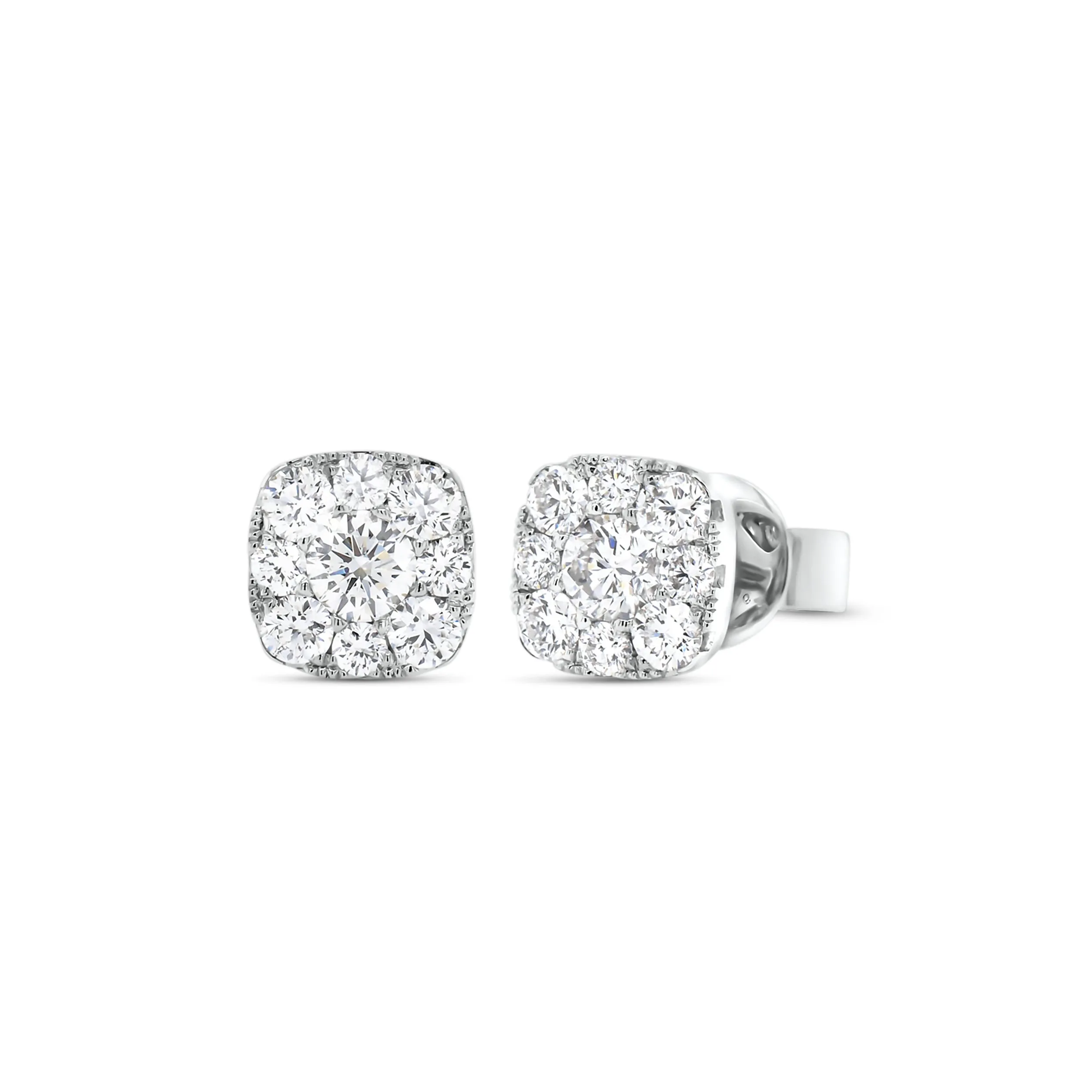 Diamond Small Cushion-Shaped Stud Earrings