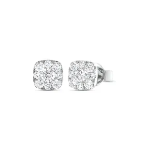 Diamond Small Cushion-Shaped Stud Earrings