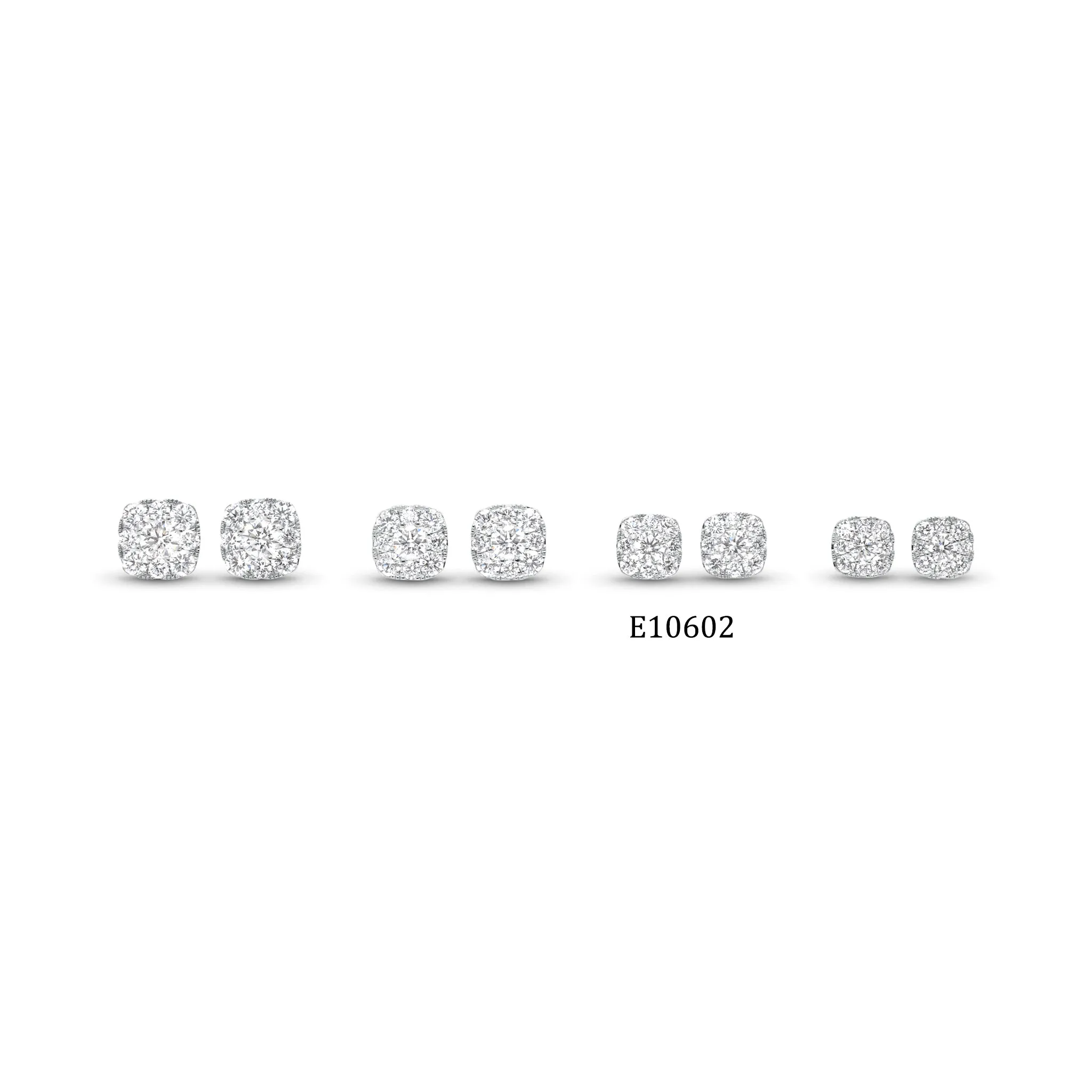 Diamond Small Cushion-Shaped Stud Earrings