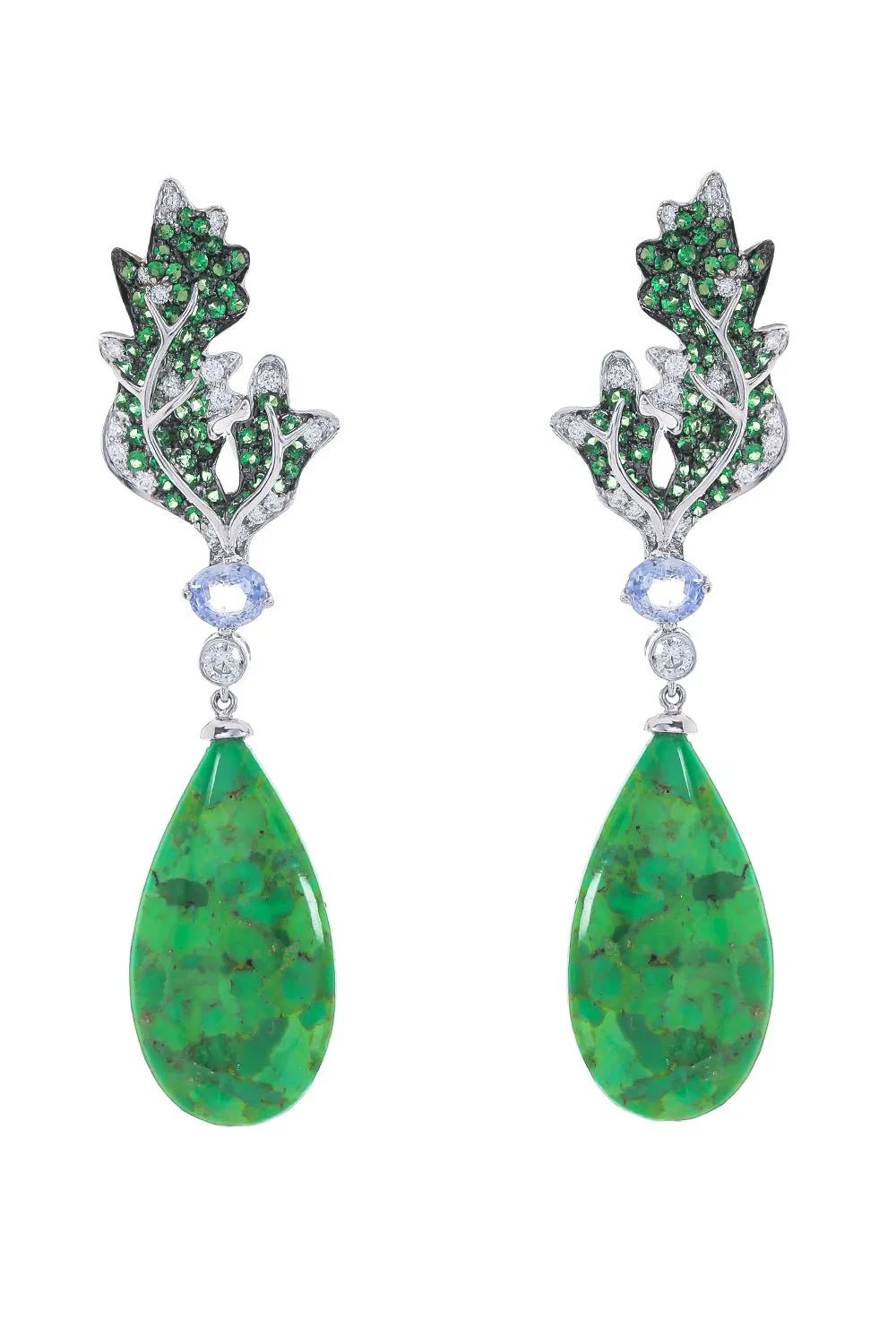 Diamond Tukis Turqiose Drop Earrings