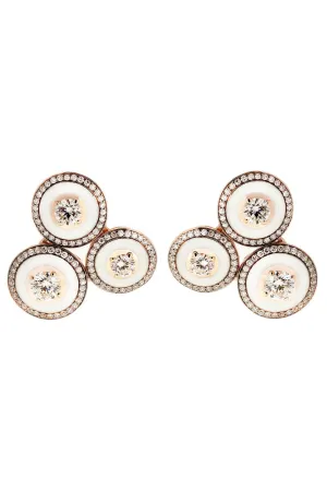 Diamond White Enamel Earrings