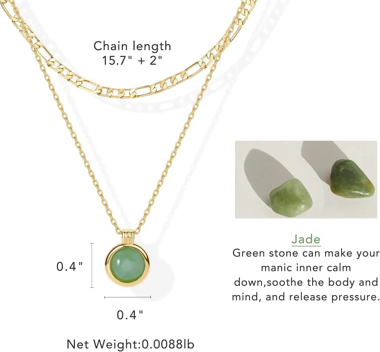 DISTANT DRUMS Simple Natural Green Aventurine Stone Jewelry Set for Women,Hoop Earrings,Bracelet,Necklace,18K Gold-plated Spiritual Gift,Fortunate Stone Jewelry,Choker