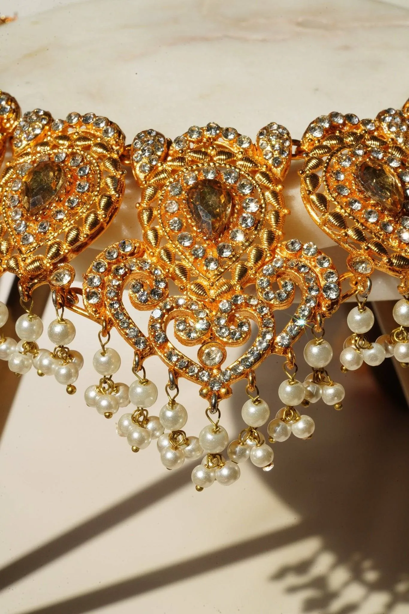 Diya - Gold & Pearl Necklace Set