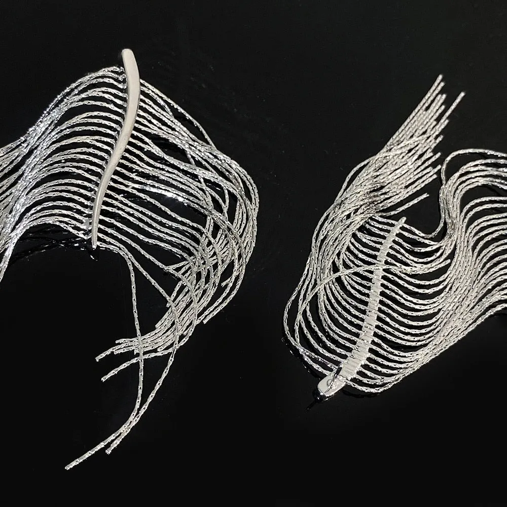 Dolce Willow Tree Drapery Tassel Earrings - Gold or Silver