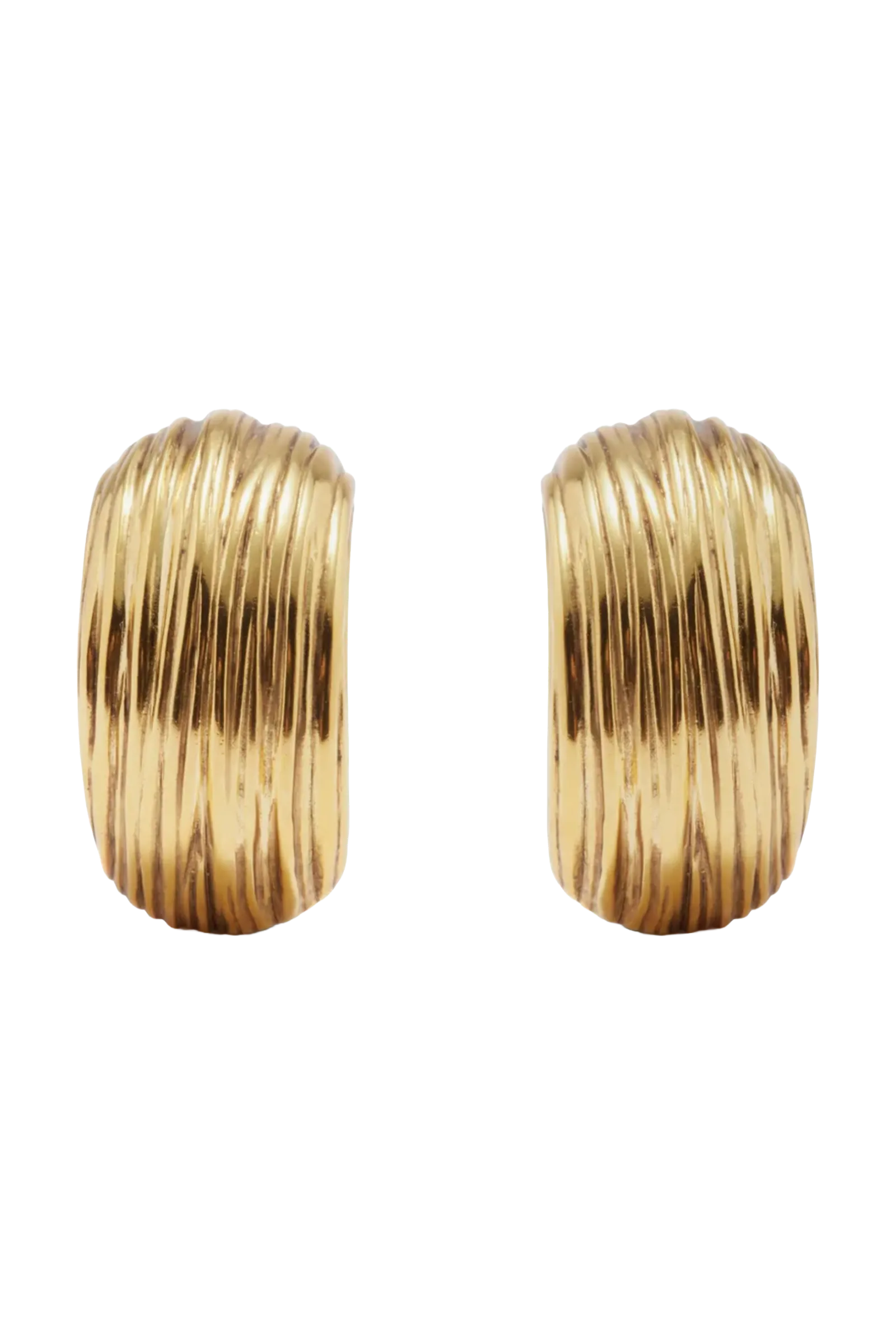Dome Engraved Clip Earrings