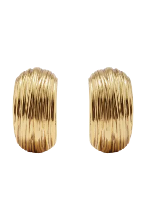 Dome Engraved Clip Earrings