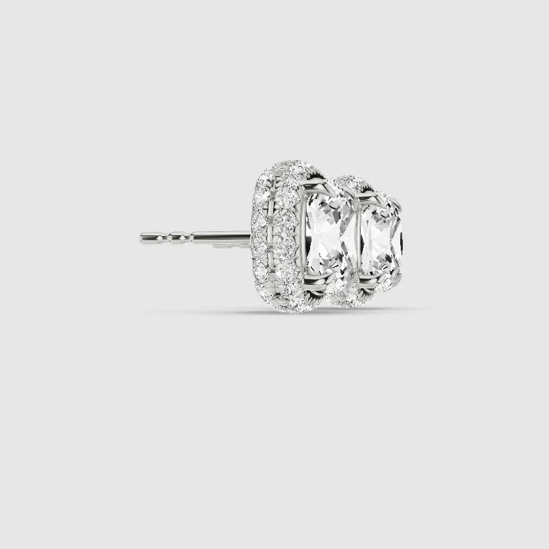 Donut Halo Lab Grown Diamond Studs-Cushion