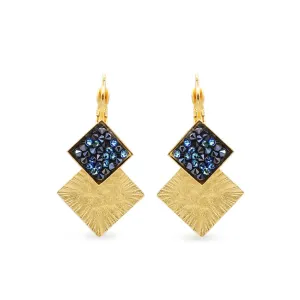 Double Diamond Sunburst Earrings By Aris