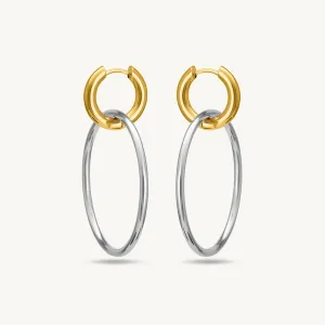 Double Hoop Earrings With Gold Accents