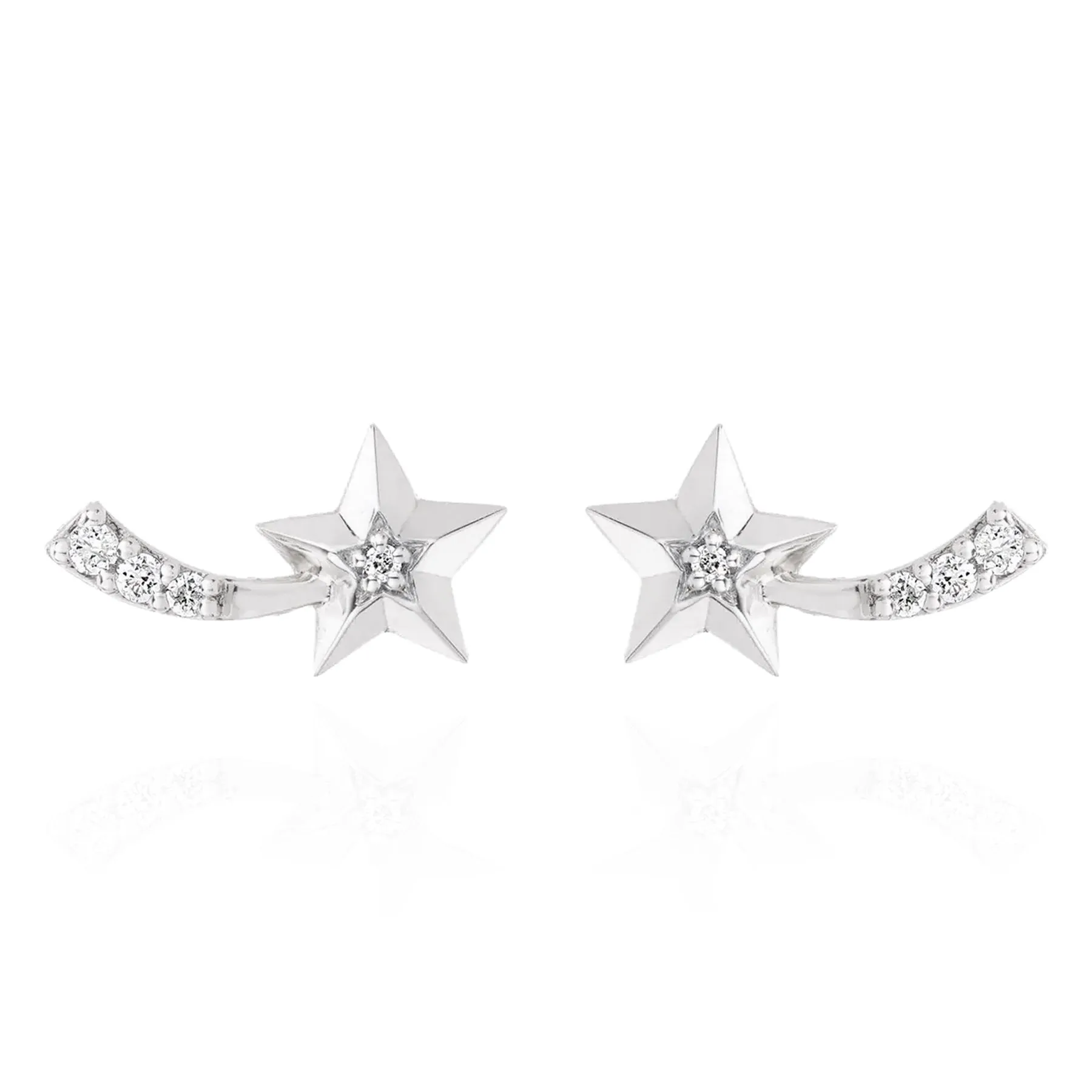 Dove Shooting Star Stud Earrings | 925 Sterling Silver