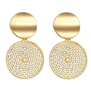 Dream Catcher Geometric Round Stud Dangling Earrings