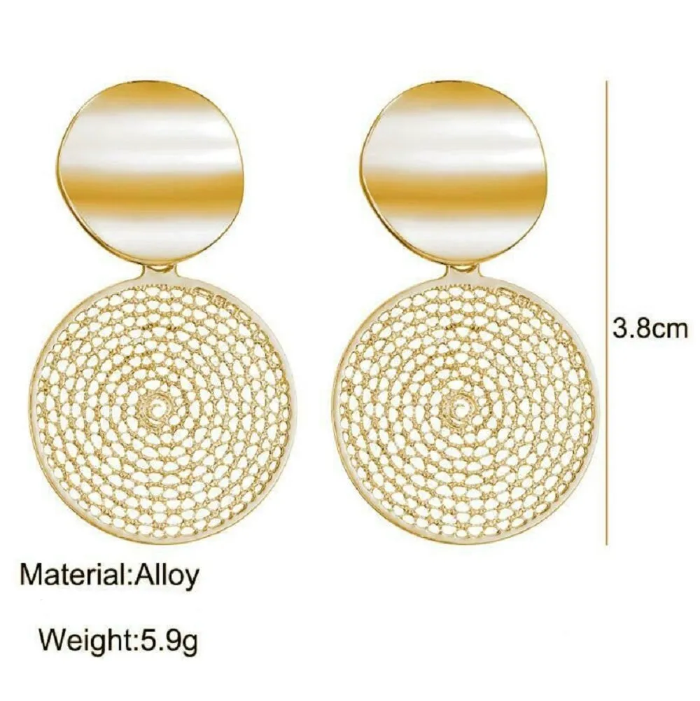 Dream Catcher Geometric Round Stud Dangling Earrings
