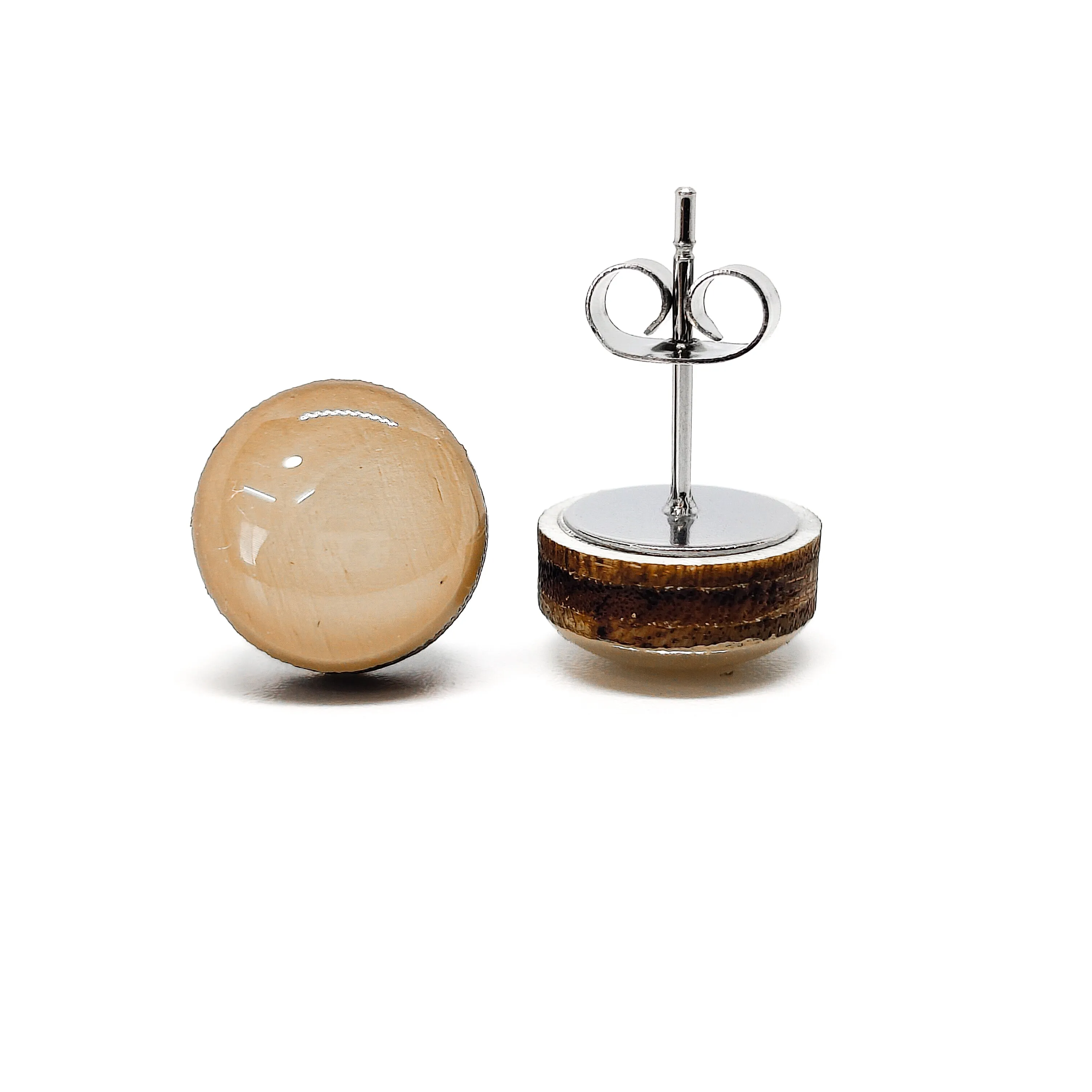 Driftwood Tan Stud Earrings by Candi Cove Designs