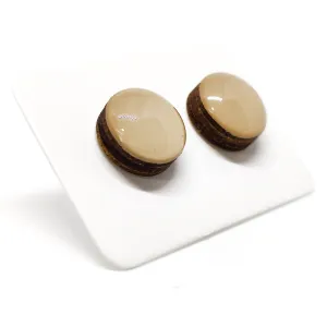 Driftwood Tan Stud Earrings by Candi Cove Designs