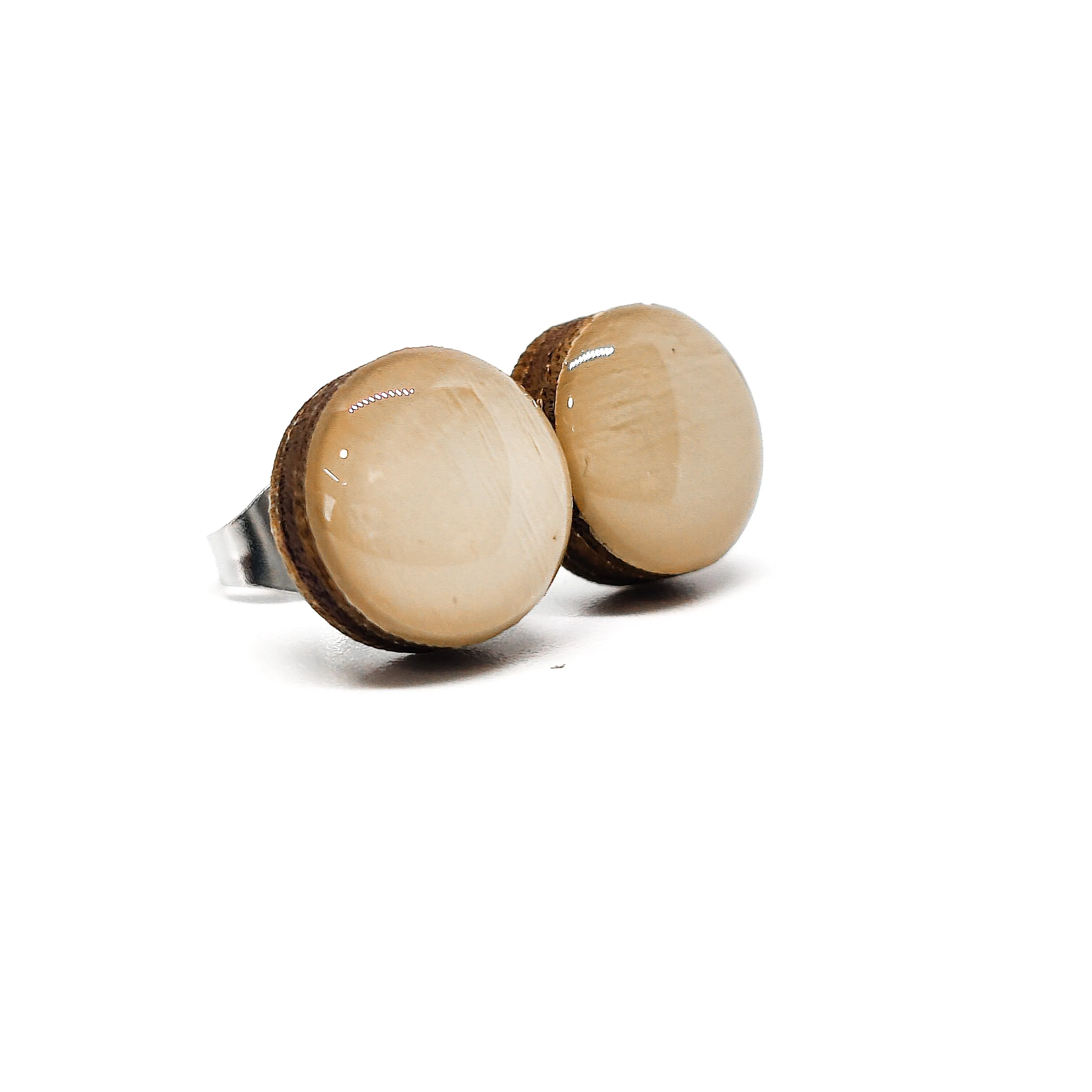 Driftwood Tan Stud Earrings by Candi Cove Designs