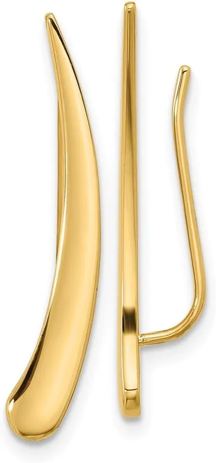 Earrings-14k Gold Polished Pointed Ear Climber Earrings