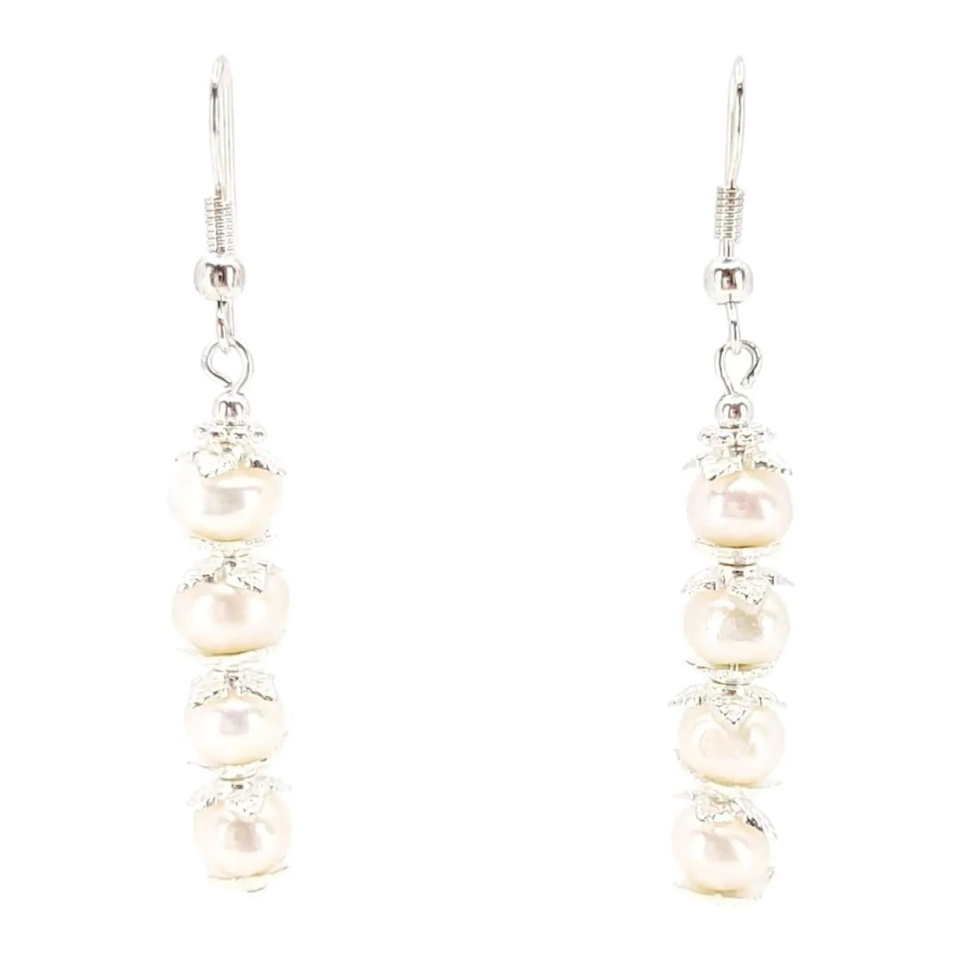 Earrings - Stacked Pearl Drops (Cream) by Tiny Aloha