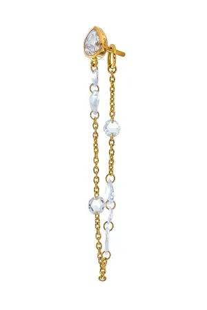 Eau De Rose Cut Diamond Iris Chain Earring