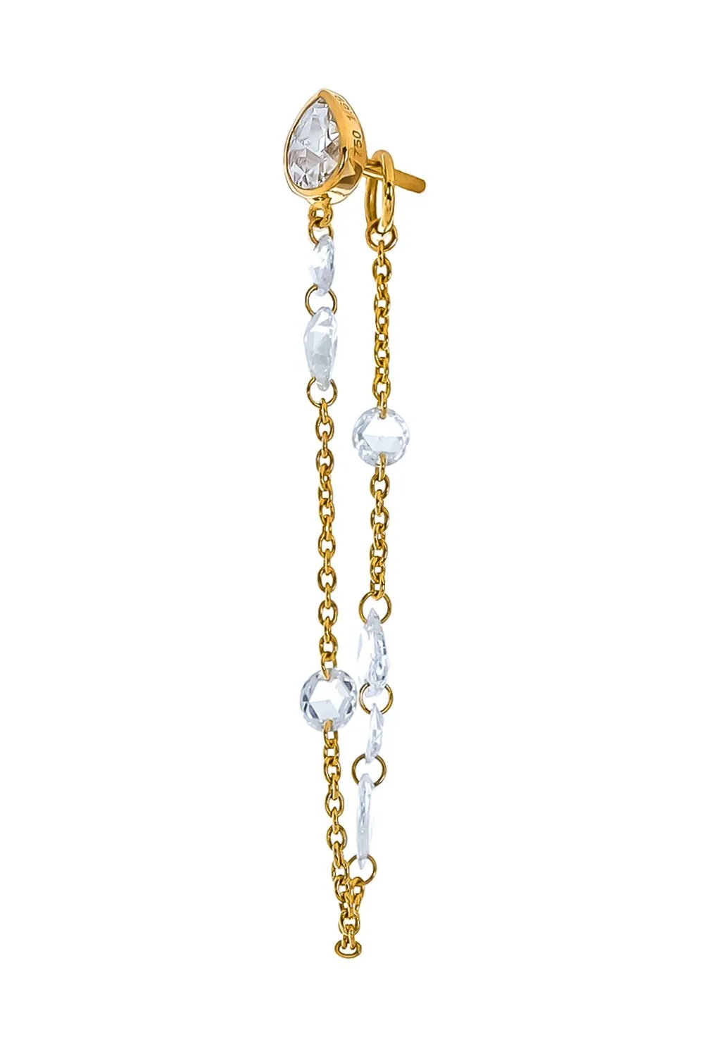 Eau De Rose Cut Diamond Iris Chain Earring