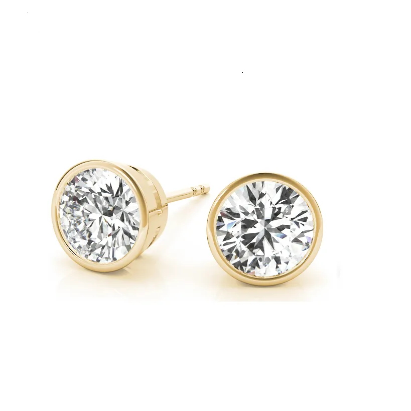 Elba Bezel Round Lab Grown Diamond Studs