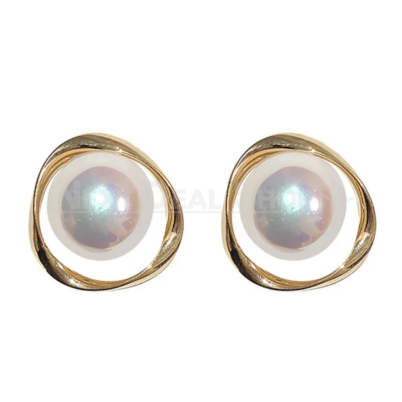 Elegant Big Pearl Hoop Earrings