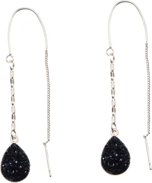 Elegant Water Drop Drop Earrings Tassel Alloy Glitter Ear Jewelry for Women