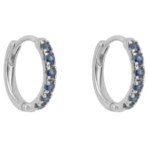 Elements Gold Sapphire Hoop Earrings - Blue/Silver