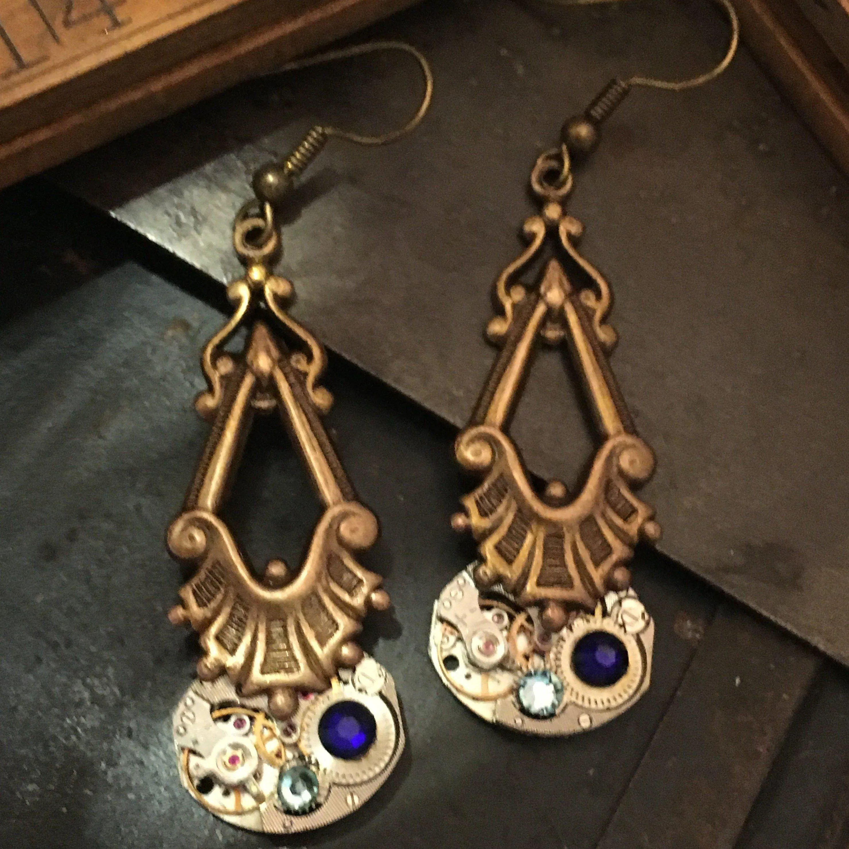 Eloise, Art Deco Dangle Earrings