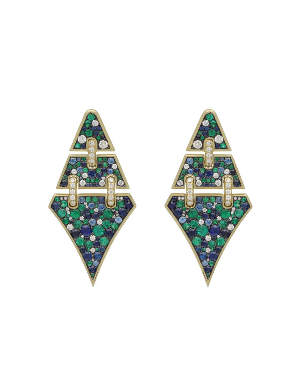 Emerald and Sapphire Earrings