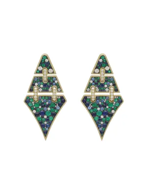 Emerald and Sapphire Earrings