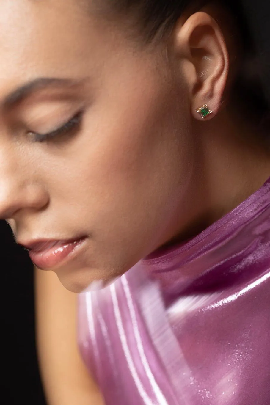 Emerald Princess Cut Earrings