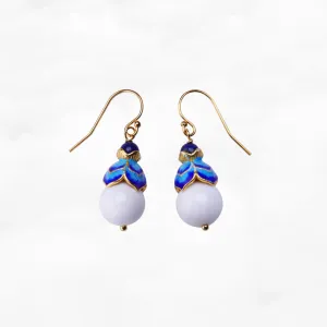 Enamel Lotus Tridacna Earrings