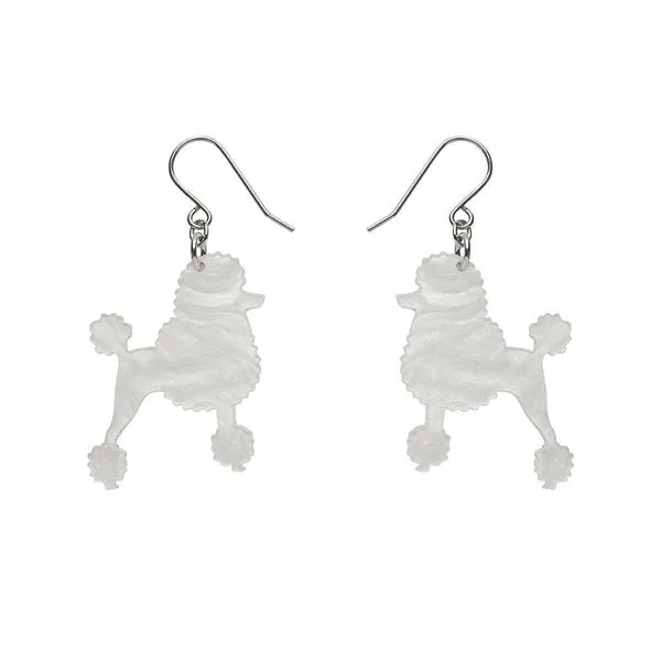 Erstwilder Poodle Ripple Hook Drop Earrings - White