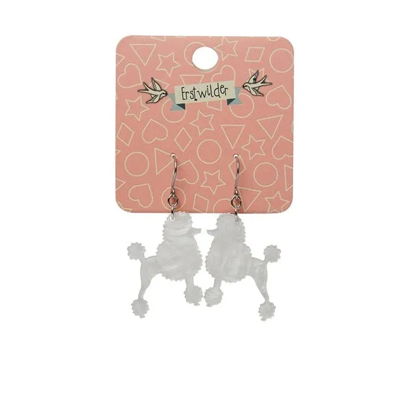 Erstwilder Poodle Ripple Hook Drop Earrings - White
