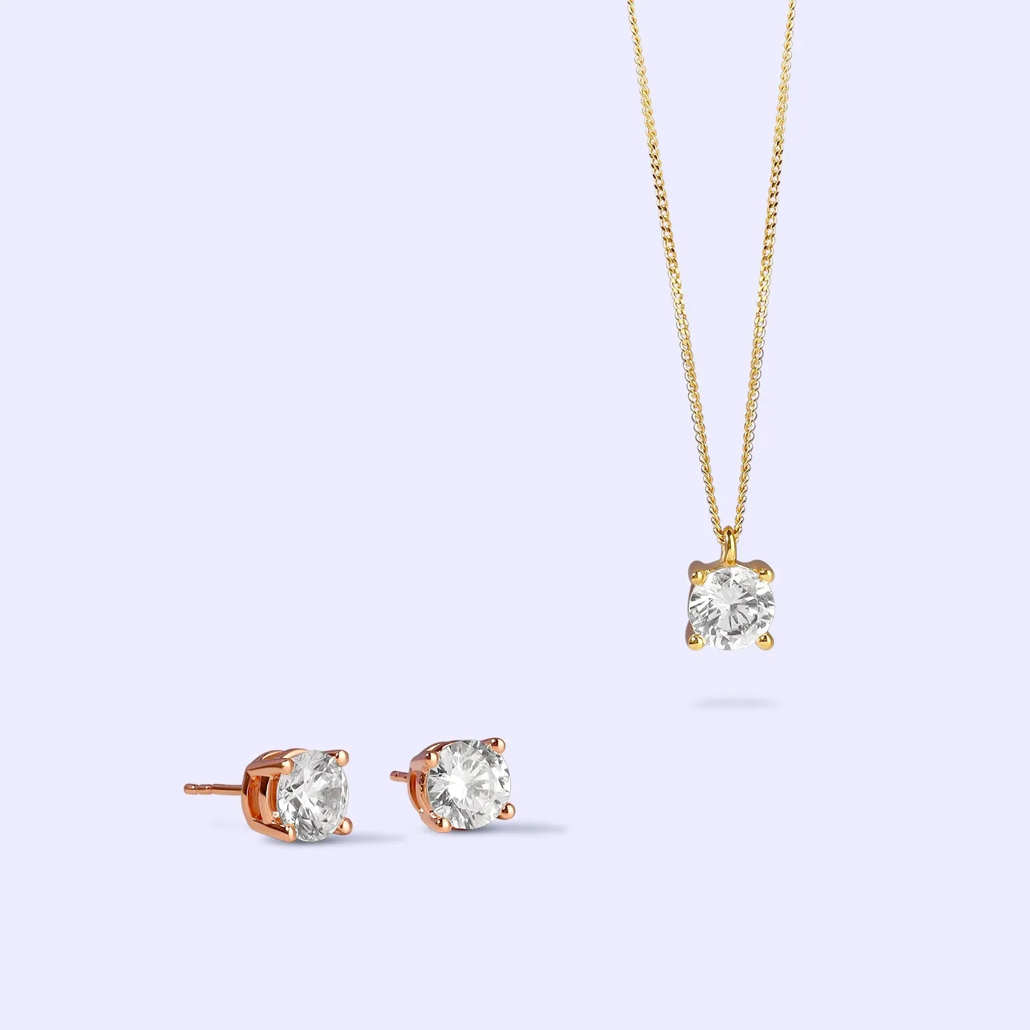 Essential Round Solitaire Set (2 Pcs.)