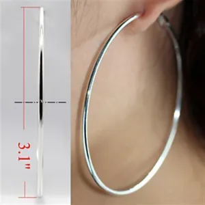 Essential Silver 3” Hoop Earrings